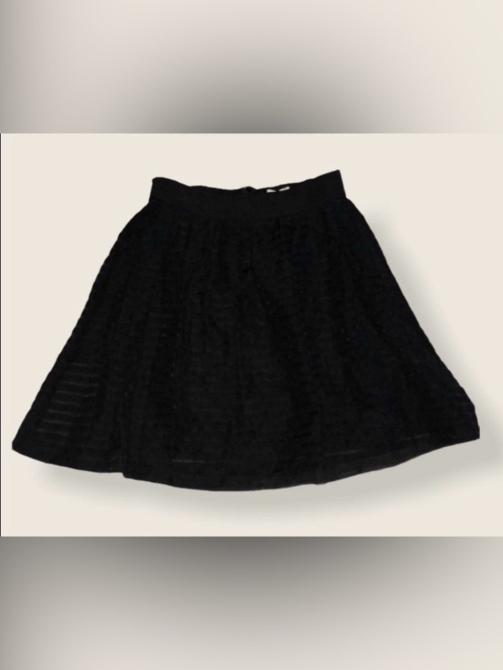 Hypr Sheer Stripe Flair Skirt Small NWT Black